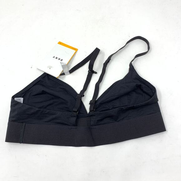 DKNY Women's Size Small Plunge Neck Bralette Bra Solid Black NEW - Picture 5 of 7